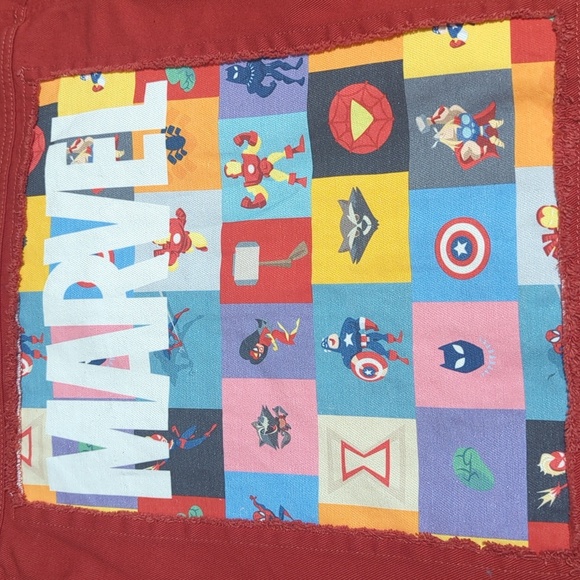 NWT Disney Marvel Pop Art Unisex Red Denim Jacket - Picture 4 of 10